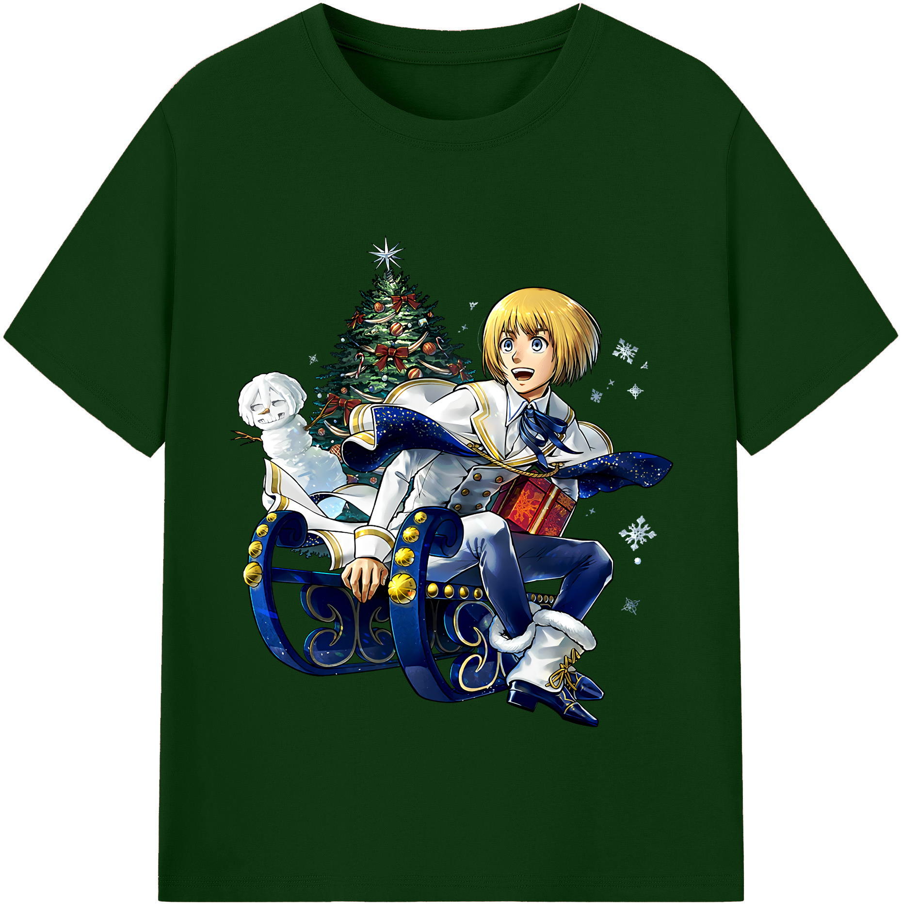 （画像用） 進撃の巨人 アルミン·アルレルト Attack on Titan Armin Arlert 綿100％半袖Tシャツ（フロントプリント）